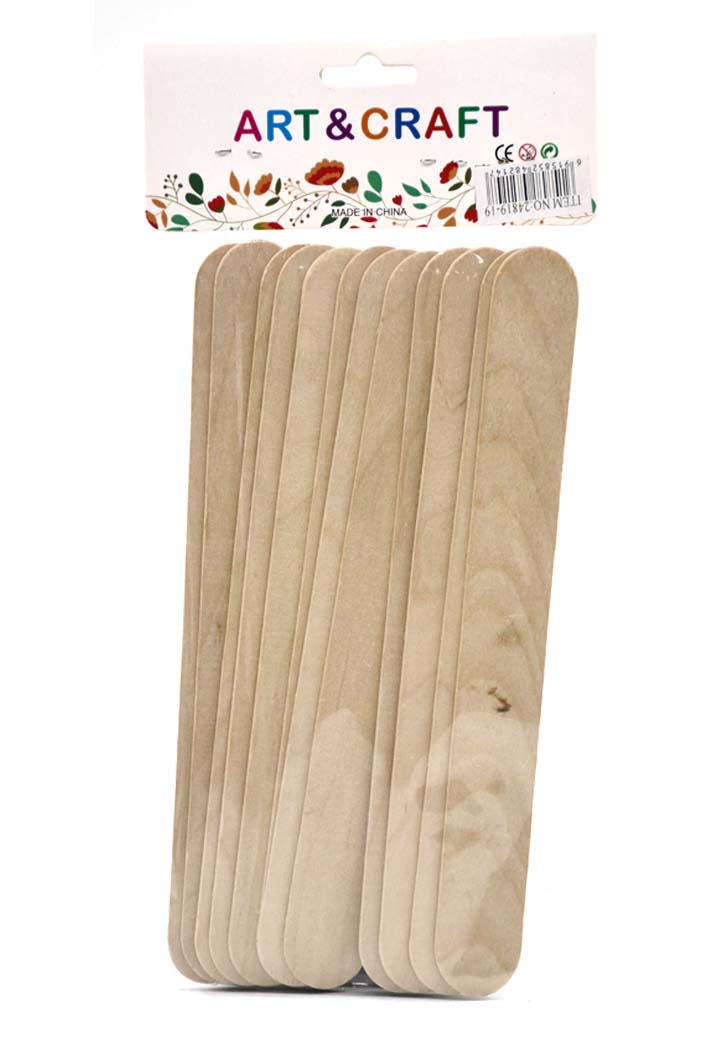 Craft - Jumbo Plain Wooden Sticks 12PCS