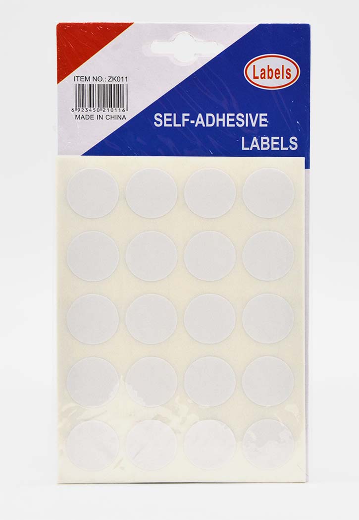 White Round Labels 10SHT 24MM