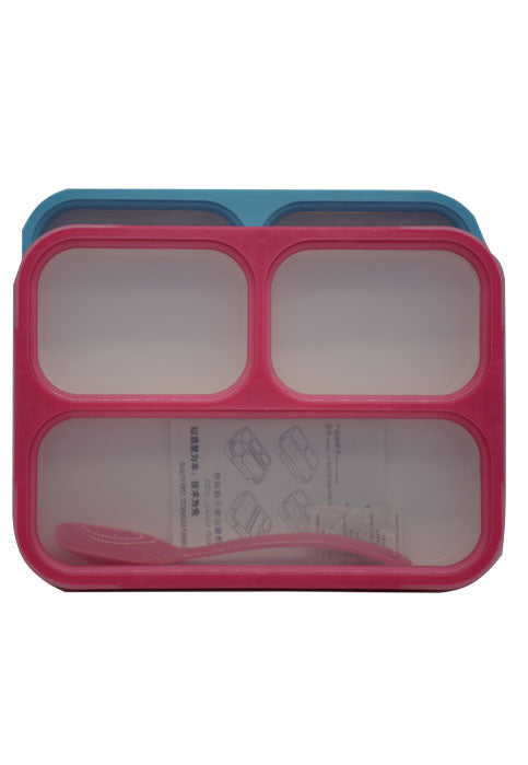 صندوق طعام من البلاستيك YOOEE GRID LUNCH BOX W/SPOON-579