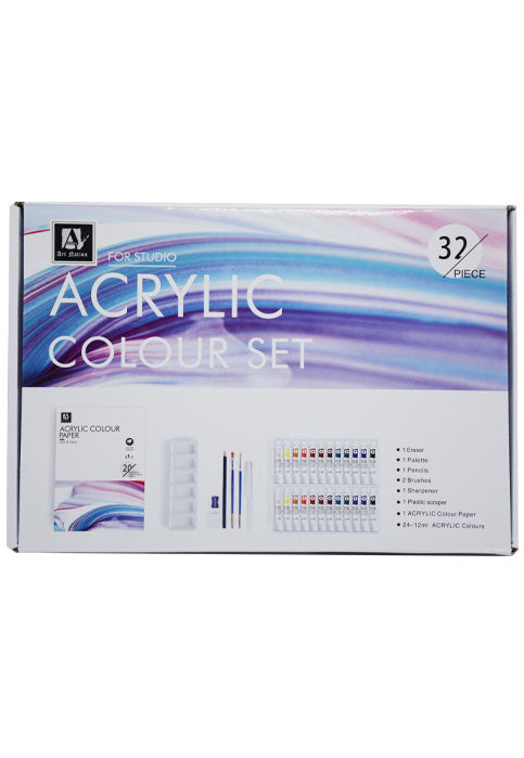 ART NATION FOR STUDIO ACRYLIC COLOUR SET 32PIECE
