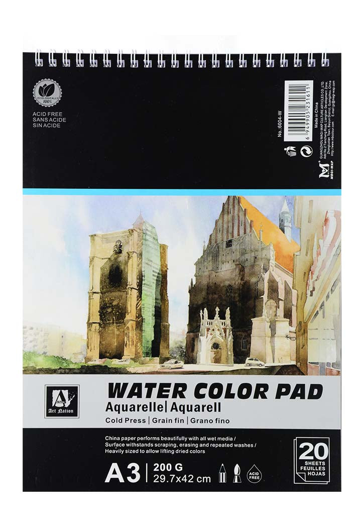 Art Nation - Spiral Water Color Pad A3
