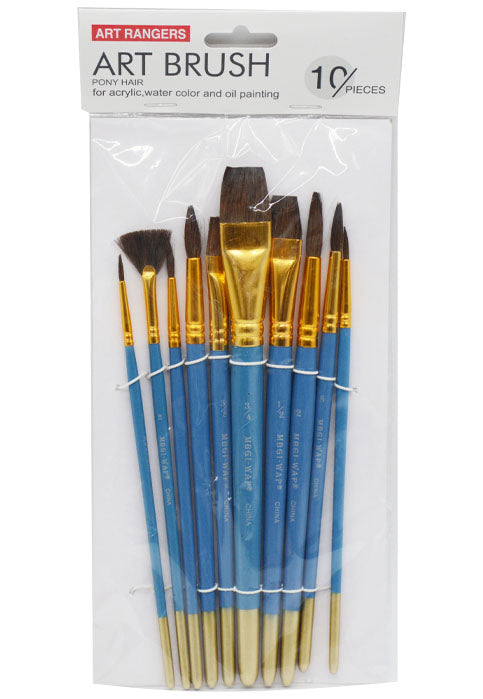 ART RANGERS ART BRUSH PONY HAIR 10PIECES PKT