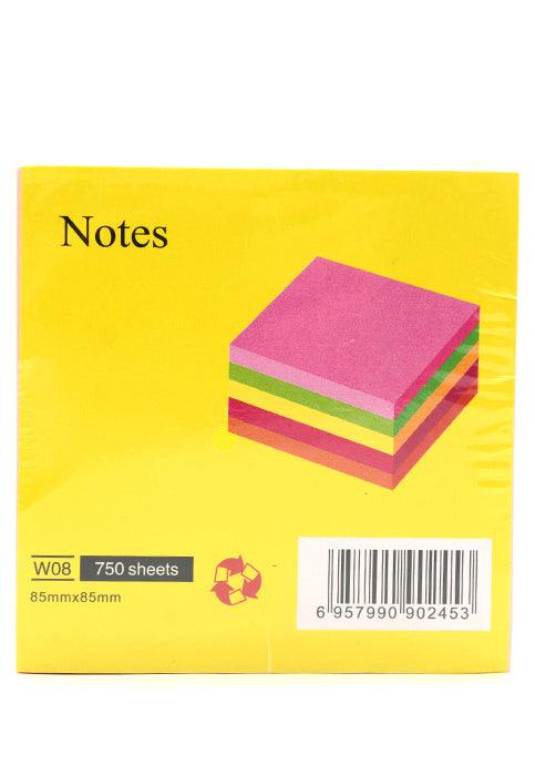 MEMO NOTES 5COLOR BLOCK 750SHT 85X85MM