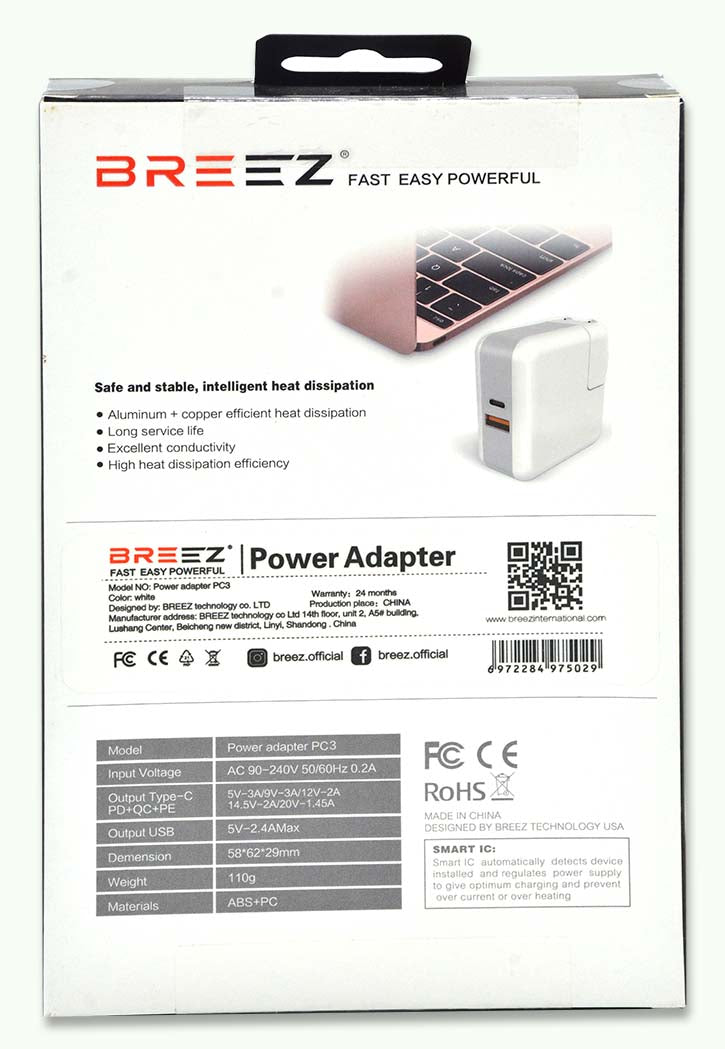 BREEZ USB TYPE-C POWER ADAPTER PCIII