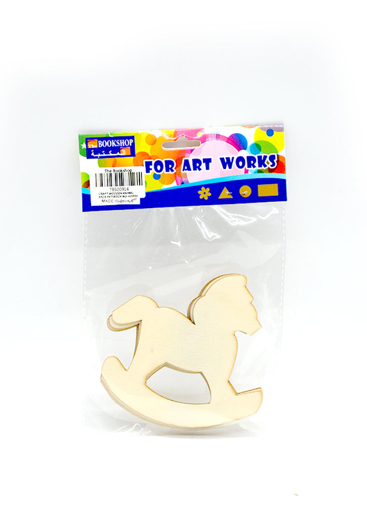 CRAFT WOODEN ANIMAL 5PCS/PKT-ROCKING HORSE