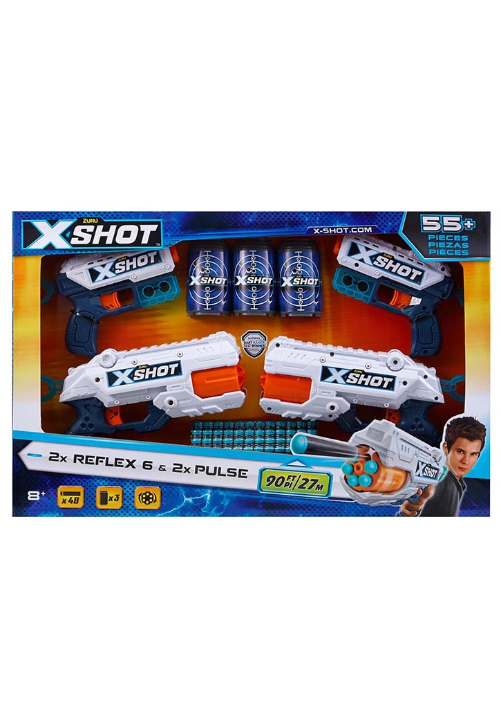 Zuru X-Shot 2X Reflex 6 & 2X Kickback 90FT/27M