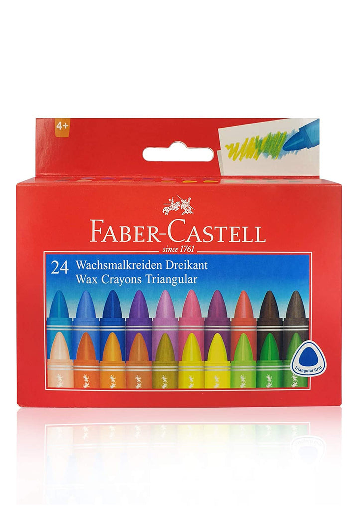 Faber Castell - 24 Triangular Wax Crayons