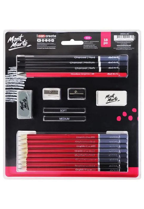 MONT MARTE SIGNATURE SKETCH & DRAW SET 18PCS/PACK