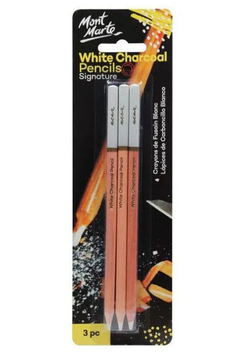 MONT MARTE WHITE CHARCOAL PENCILS SIGNATURE 3PCS PACK