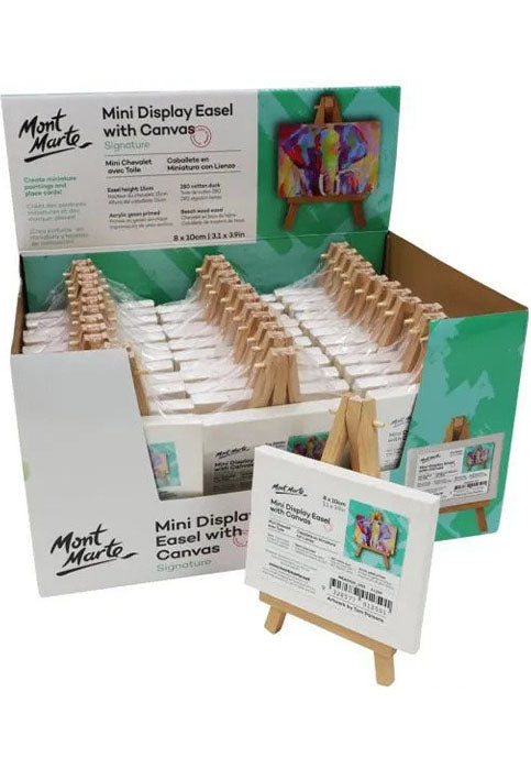 MONT MARTE MINI DISPLAY EASEL STAND WITH CANVAS 8X10CM