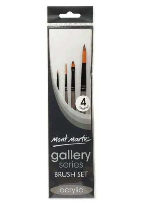 MONT MARTE SIGNATURE ACRYLIC BRUSHES 4PCS/PKT