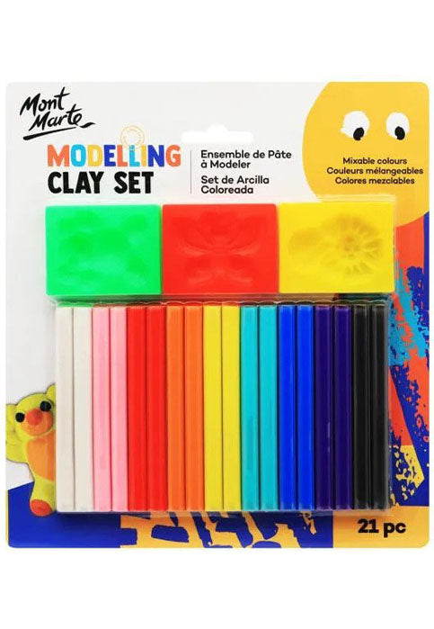 MONT MARTE MODELLING CLAY SET 21PCS/PACK