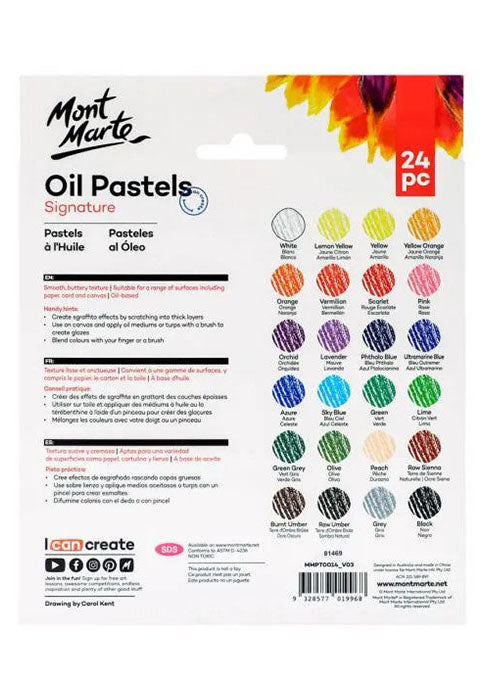 MONT MARTE SIGNATURE OIL PASTELS 24COLOURS PACK