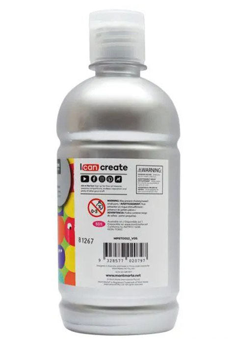 صبغ بوستر جاهز للاستعمال 500مللتر- فضي MONT MARTE POSTER PAINT 500ML-SILVER
