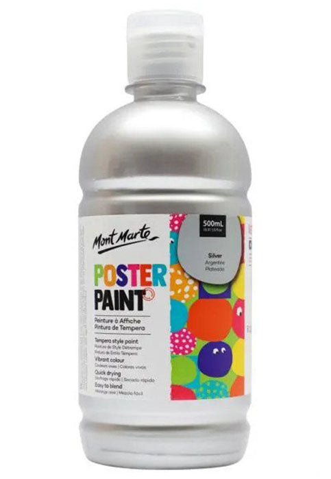 صبغ بوستر جاهز للاستعمال 500مللتر- فضي MONT MARTE POSTER PAINT 500ML-SILVER