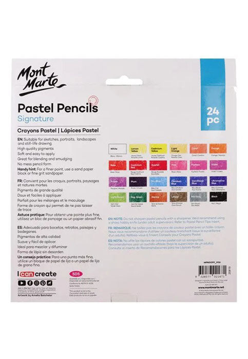 MONT MARTE SIGNATURE PASTEL PENCILS 24PCS/PACK
