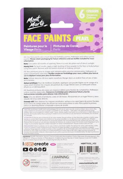 MONT MARTE KIDS FACE PAINTING PEARL KIT 6COLOURS