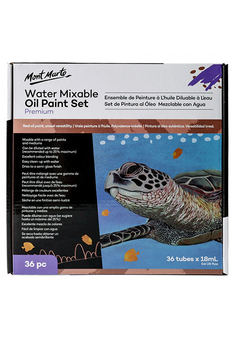 طقم الوان مائية وزيتية _ مونت مارت MONT MARTE WATER MIXABLE OIL PAINT SET 36PCS