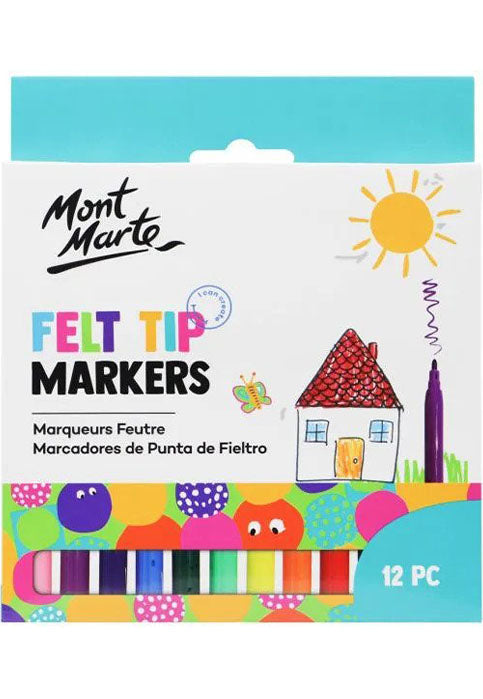 MONT MARTE FELT TIP MARKERS 12PCS/PACK