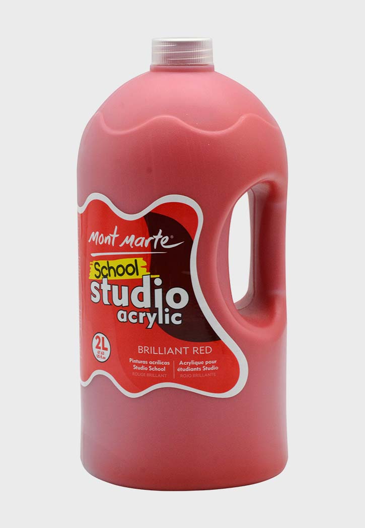 MONT MARTE STUDIO ACRYLIC PAINT 2L BRILLIANT RED