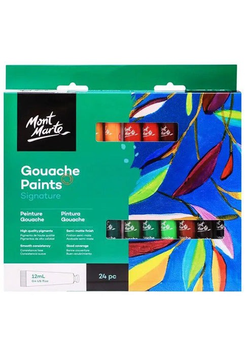 طقم انابيب الوان غواش "- مونت مارت MONT MARTE GOUACHE PAINTS SIGNATURE 24COLX12ML
