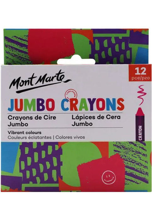 MONT MARTE JUMBO CRAYONS 12PCS/PACK