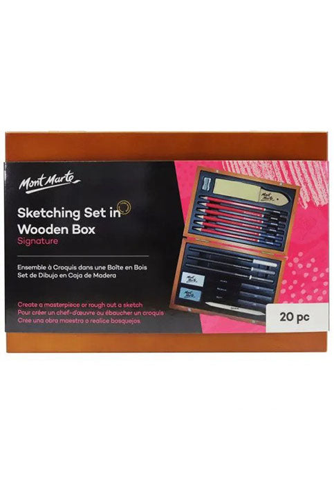 MONT MARTE SIGNATURE SKETCHING SET 20PCS IN WOODEN BOX