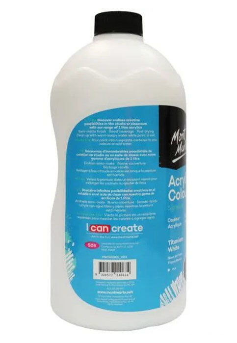 MONT MARTE SIGNATURE ACRYLIC COLOUR 1L-TITANIUM WHITE