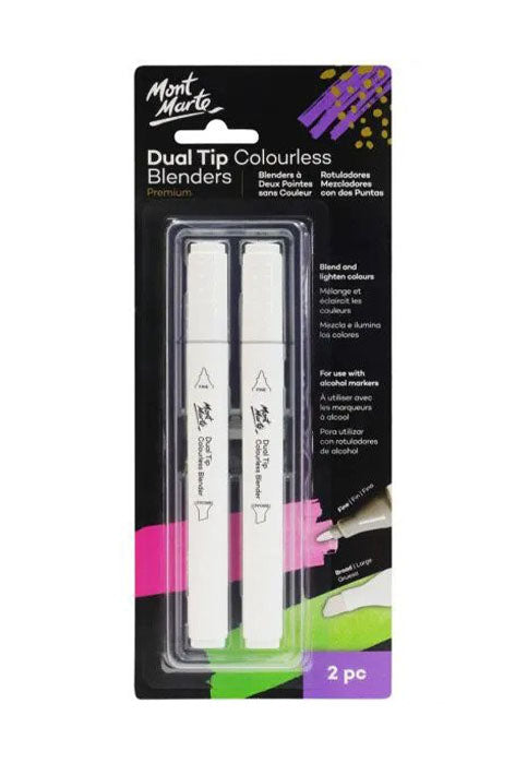 MONT MARTE PREMIUM DUAL TIP COLOURLESS BLENDERS 2PCS BLISTER
