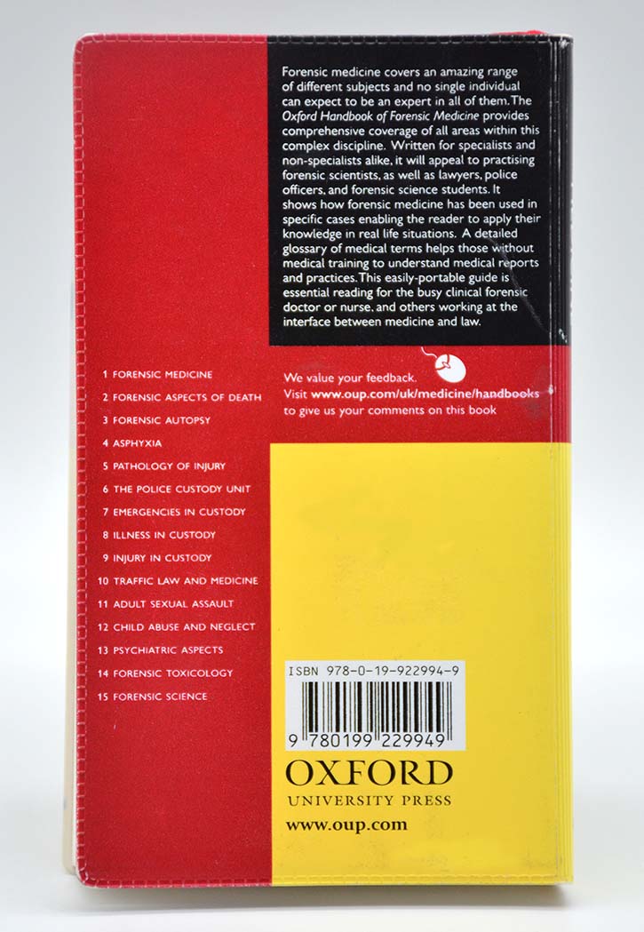 Oxford Handbook Of Forensic Medicine