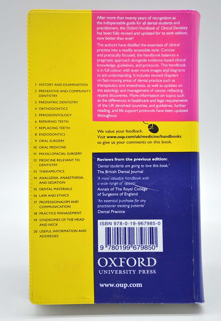 Oxford Handbook Of Clinical Dentistry 6th Edition
