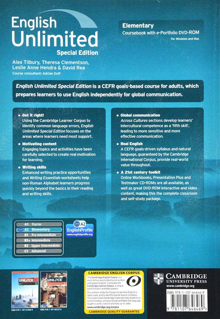 Cambridge : English Unlimited Elementary A2 Coursebook