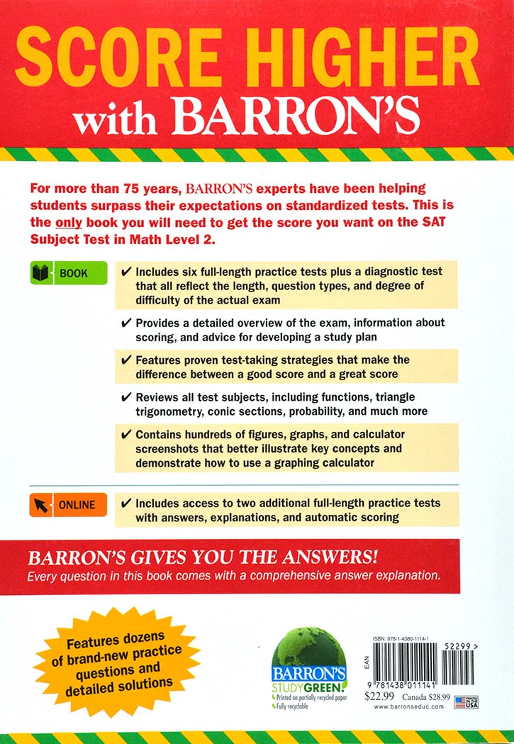 SAT Subject Test: Math Level 2 with Online Tests