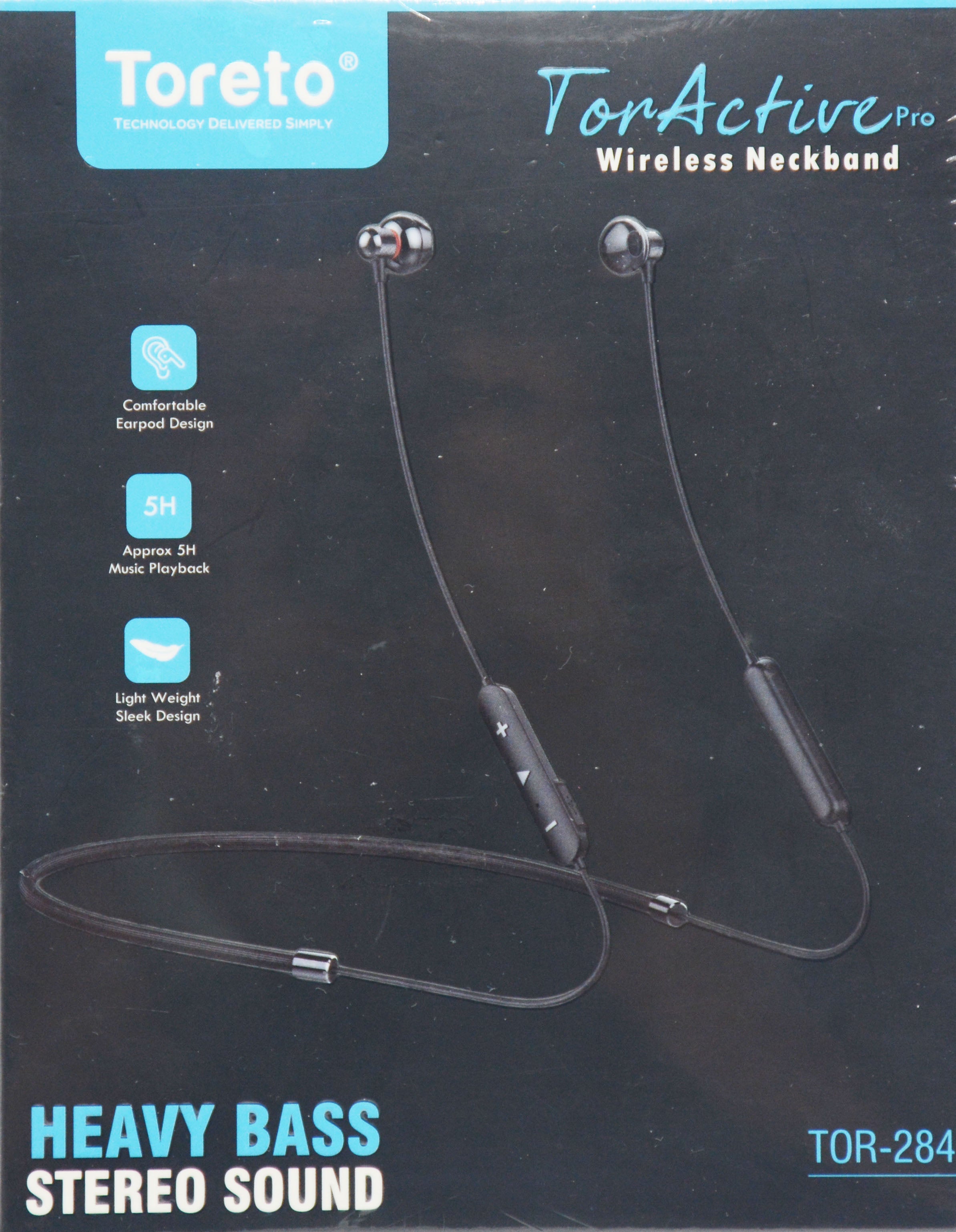 سماعات بلوتوث _ رقبة - توريتو TORETO WIRELESS HEADSET NECKBAND TOR ACTIVE PRO TOR-284