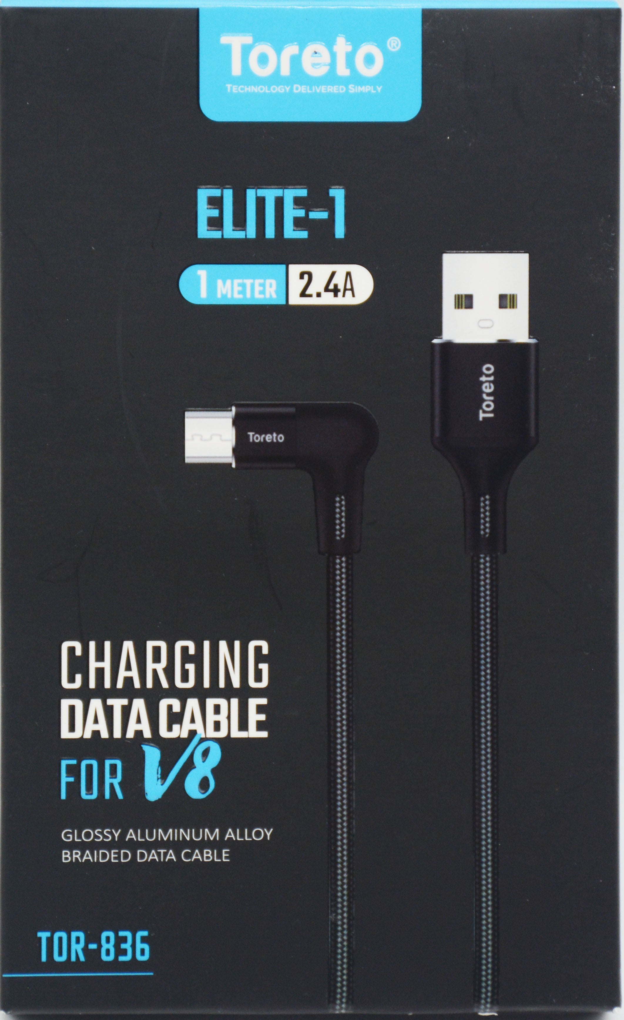 سلك شاحن _ 1 متر - توريتو TORETO MICRO ELITE 1 DATA CABLE 1MTR TOR-836