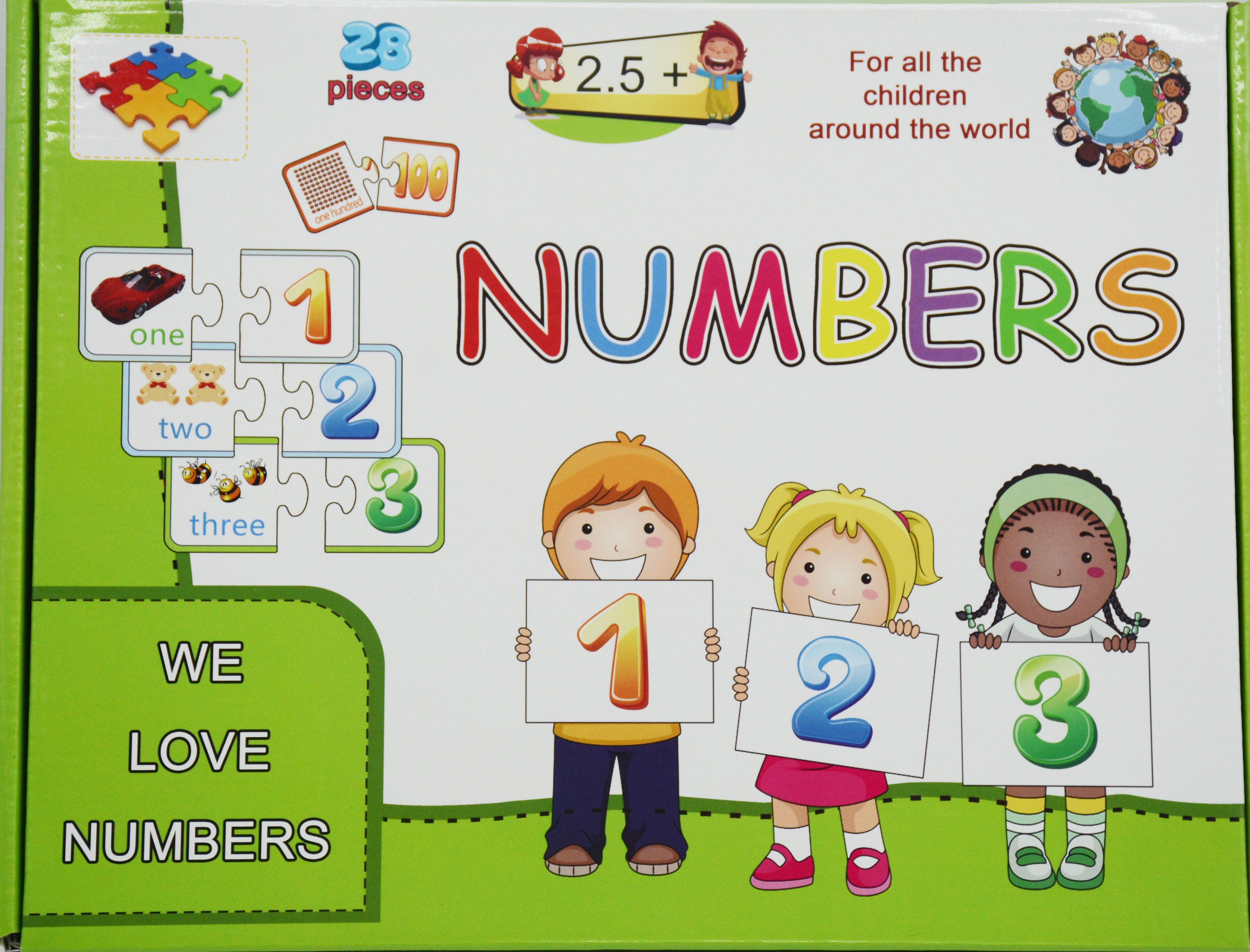 بطاقات الارقام الانجليزية JBB PUZZLE ENGLISH NUMBERS 28PIECES
