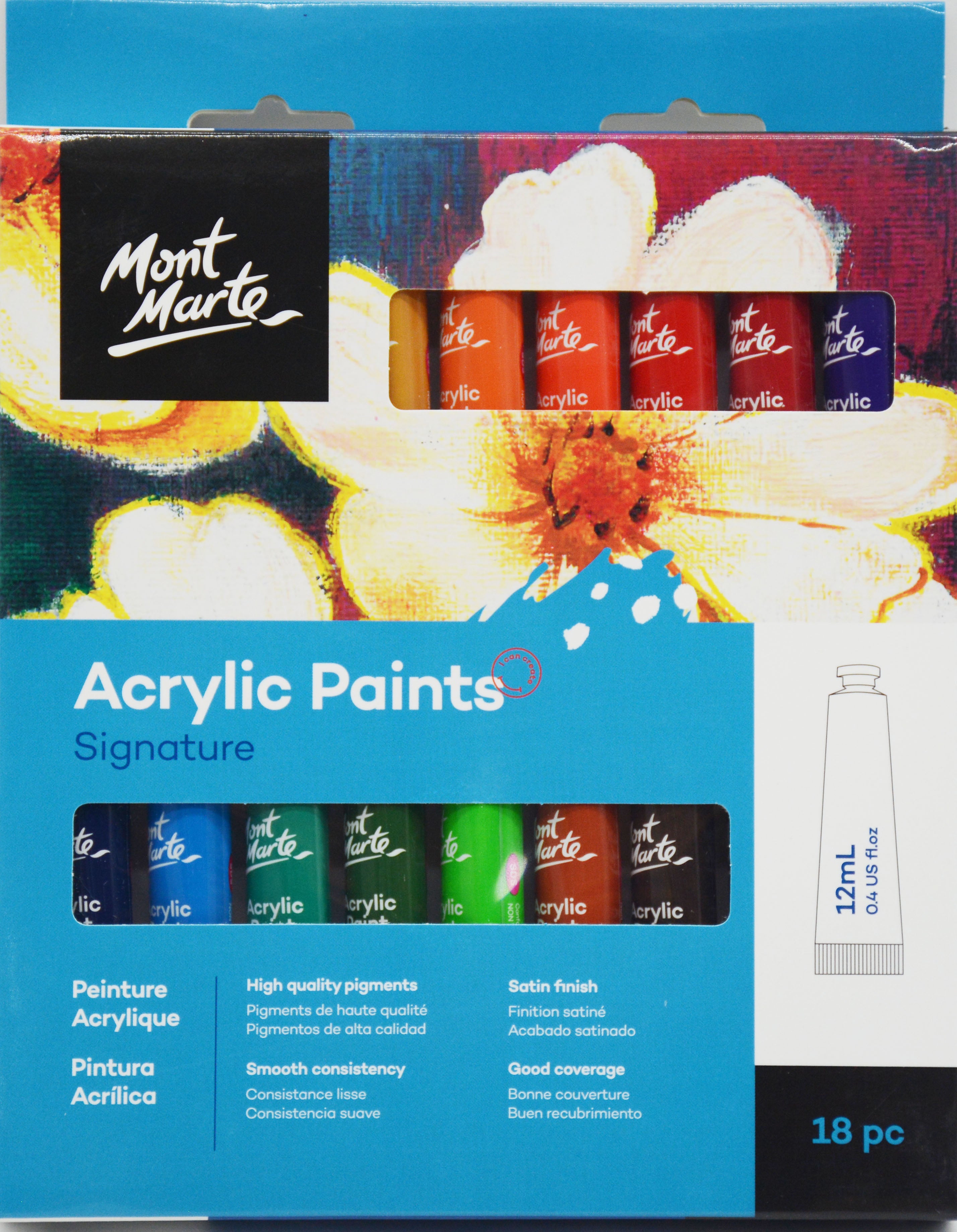 طقم انابيب الوان اكرليك *-مونت مارت MONT MARTE ACRYLIC PAINTS SIGNATURE 18COLX12ML