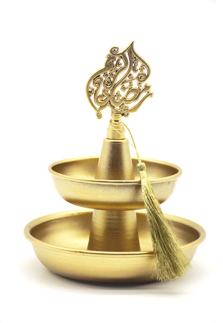 Ramadan 2 Layer Round Metal Tray