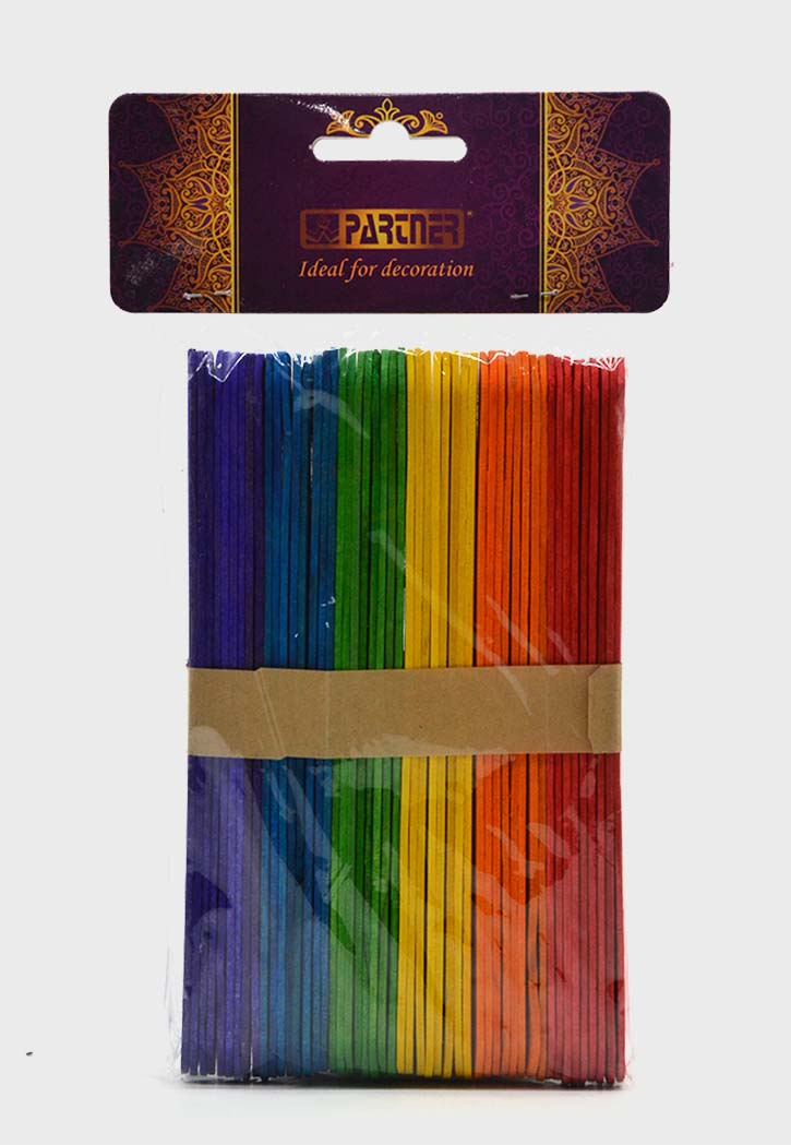 PARTNER CRAFT WOODEN STICKS BIG COLOR 50PCS/PKT 150MM