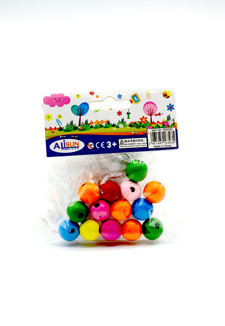 ALISUN CRAFT MATERIALS 14PCS WOODEN BEADS ASSTD