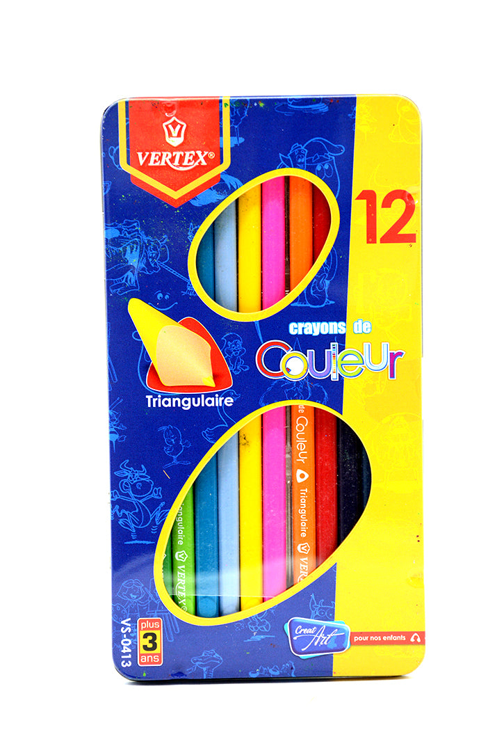 طقم اقلام رصاص ملونة *- علبة معدنية