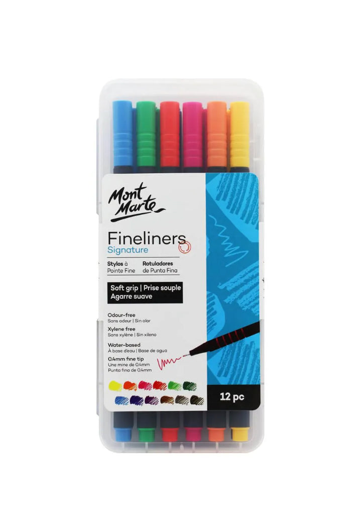 MONT MARTE SIGNATURE SOFT GRIP FINELINERS 12PCS BOX