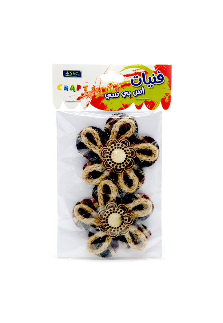 SBC NATURAL JUTE CRAFT FLOWERS 2PCS 7655-172