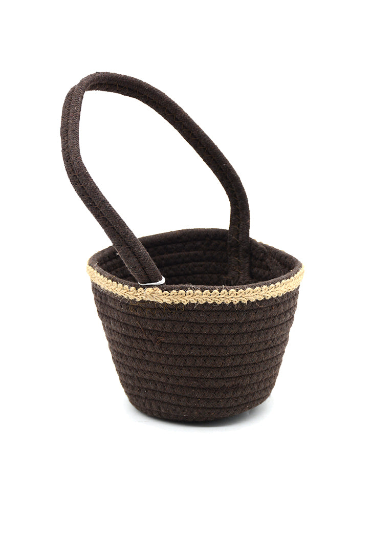 ROUND SHAPE COTTON ROPE BASKET W/HANDLE