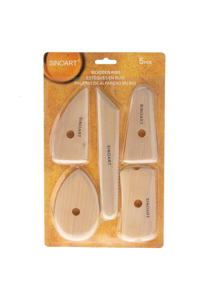 SINOART WOODEN POTTERY RIBS 5PCS SET