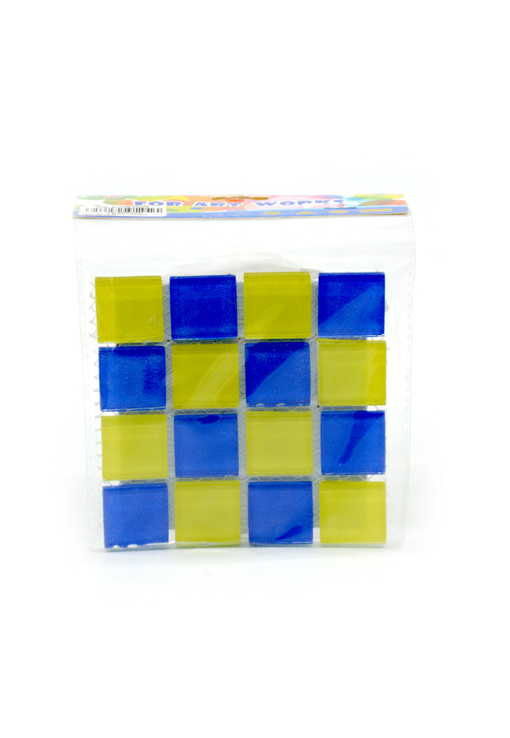 GLASS SQUARE MOSAIC TILE/MARBLE 24MM 16PCS MIX COLOR