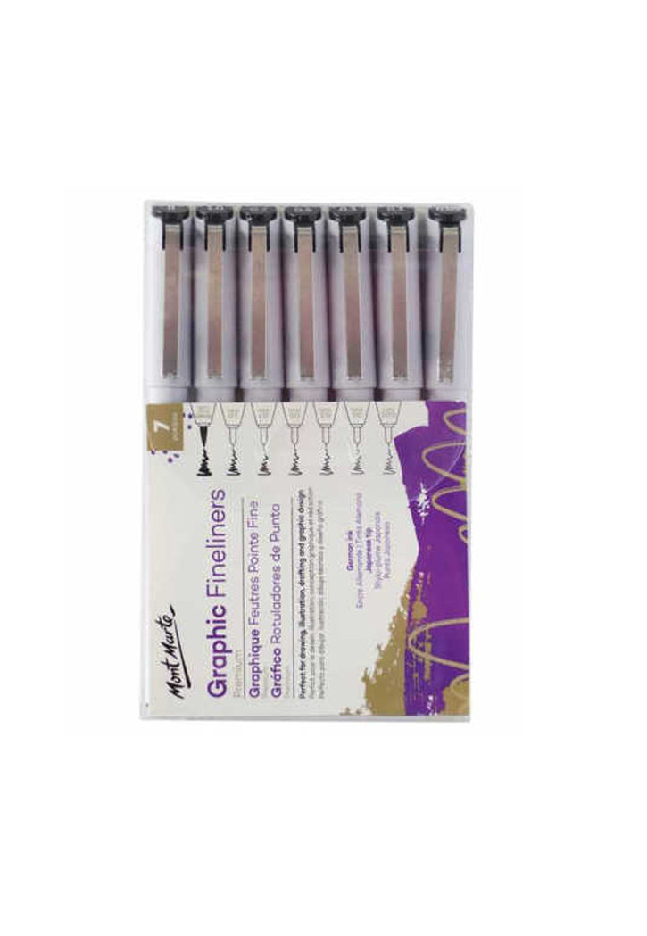 MONT MARTE PREMIUM GRAPHIC FINELINERS 7PCS PKT