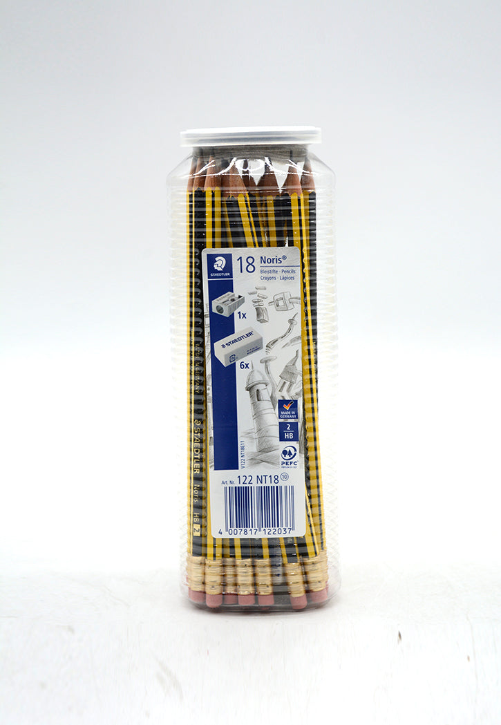 STAEDTLER NORIS PENCILS 18PCS+ERASER 6P+1SHRPNER SET علبة اقلام رصاص مع محاية 18 قطعة +محايات وبراية