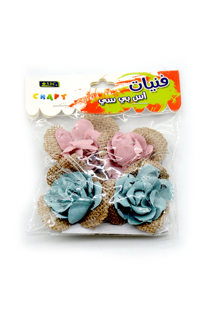 SBC NATURAL JUTE CRAFT FLOWERS 4PCS 7655-180