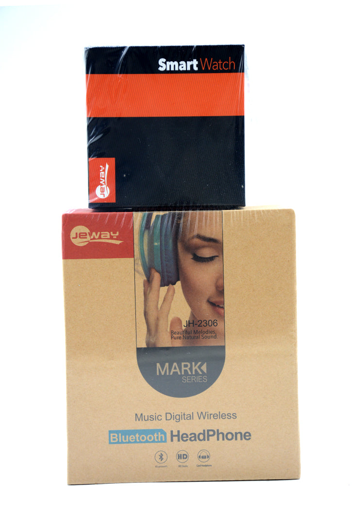 سماعة راس لا سلكية + ساعة ذكية